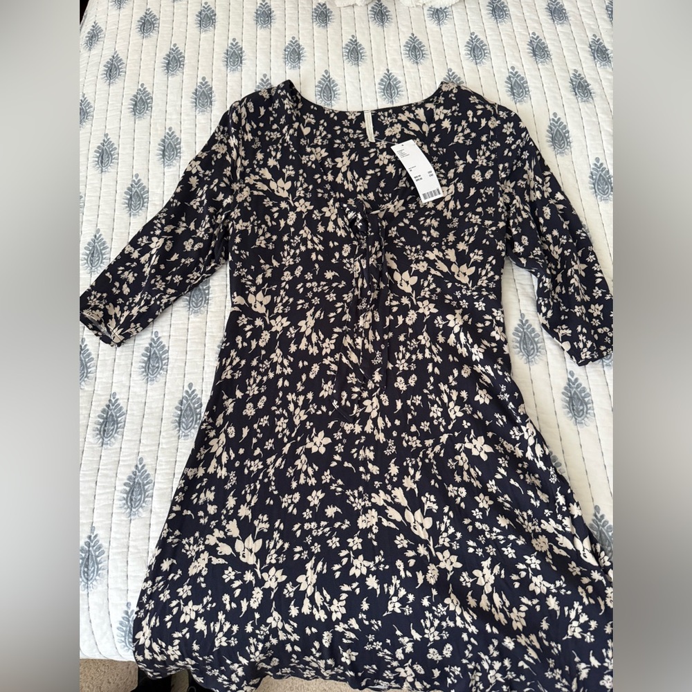 Urban Outfitters Black and Cream Floral Dress